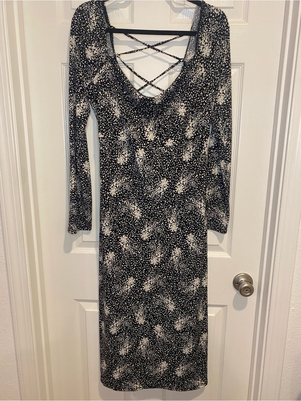 Lush Black and White Speckled Strappy Dress